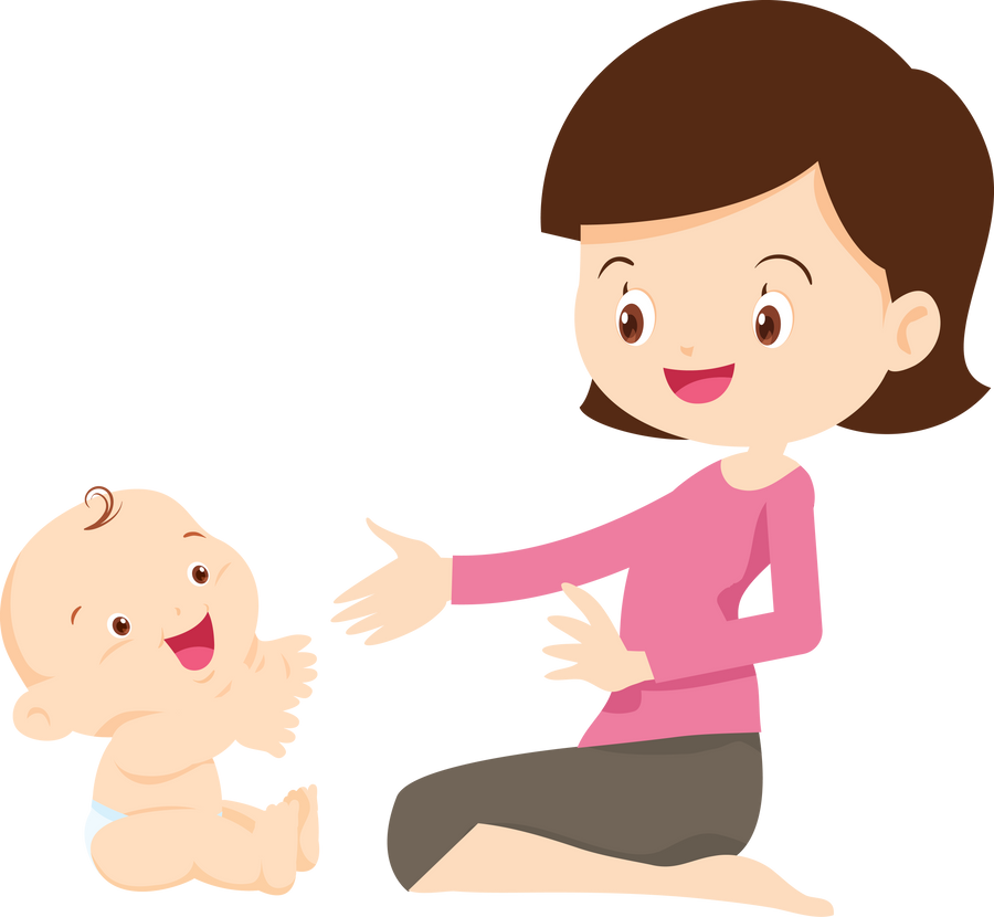 mother playing with baby.cute baby happy kidding with mom